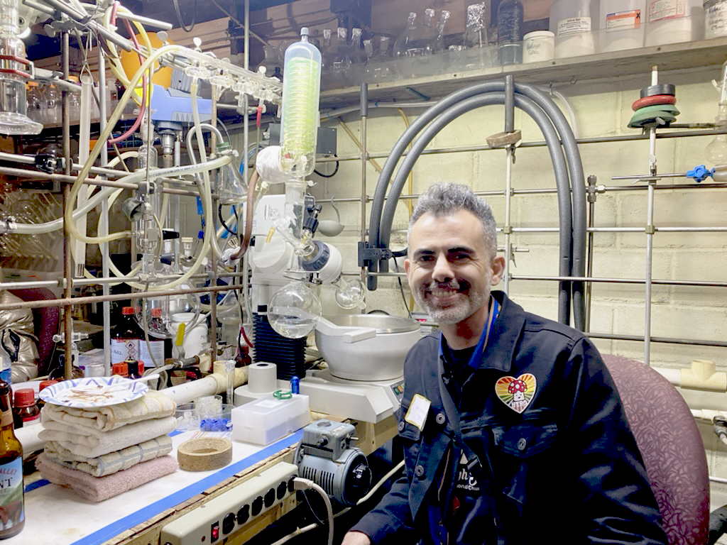 Rev Hooman in the Alexander Shulgin laboratory